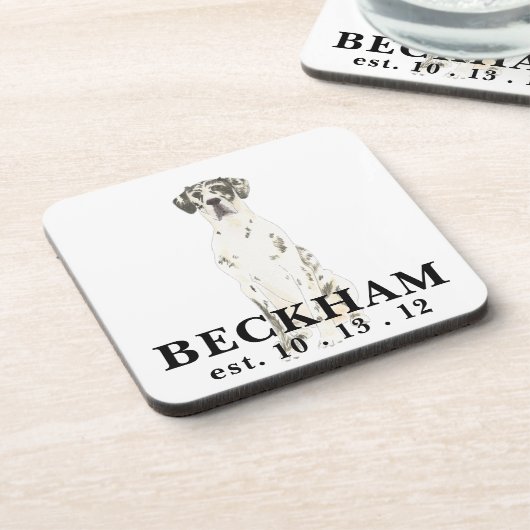 Personalisiert Harlequin Great Dane Getränkeuntersetzer (Linke Seite)