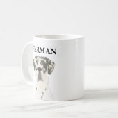 Personalisiert Harlequin Great Dane Kaffeetasse (Vorderseite Links)