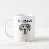 Personalisiert Harlequin Great Dane Kaffeetasse (Links)