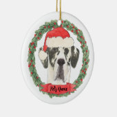 Personalisiert Harlequin Great Dane Keramik Ornament (Rechts)