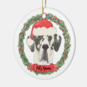 Personalisiert Harlequin Great Dane Keramik Ornament (Links)