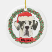 Personalisiert Harlequin Great Dane Keramik Ornament (Hinten)