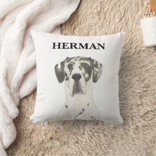 Personalisiert Harlequin Great Dane Reversible Kissen