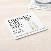 Personalisiert Harlequin Great Dane Wedding Rechteckiger Pappuntersetzer (angewinkelt)