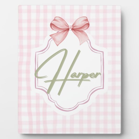Personalisiert Harper Baby Girl Kinderzimmer Bow&G Fotoplatte (Vorderseite)