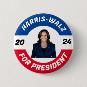 Personalisiert Harris Walz für Präsident 2024 Button