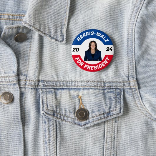 Personalisiert Harris Walz für Präsident 2024 Button (Beispiel)