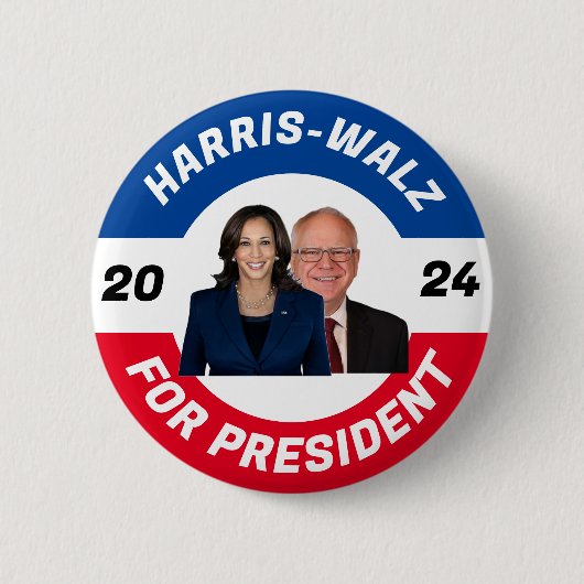 Personalisiert Harris Walz für Präsident 2024 Button (Vorderseite)