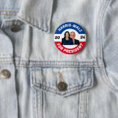 Personalisiert Harris Walz für Präsident 2024 Button (Beispiel)
