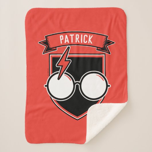 Personalisiert HARRY POTTER™-Abzeichen Sherpadecke (Vorderseite)