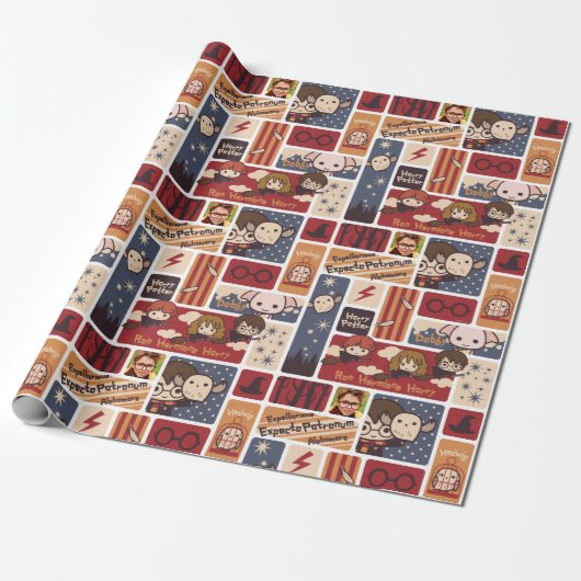 Personalisiert Harry Potter Cartoon Pattern - Foto Geschenkpapier (Ungerollt)