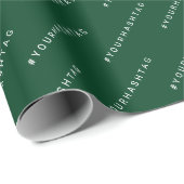 Personalisiert #Hashtag Dark Green Geschenkpapier (Rolleneckpunkt)