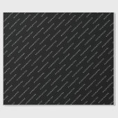 Personalisiert #Hashtag Matte Black Wrapping Paper Geschenkpapier (Flach)