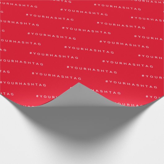 Personalisiert #Hashtag Matte Red Geschenkpapier (Ecke)