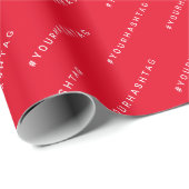 Personalisiert #Hashtag Matte Red Geschenkpapier (Rolleneckpunkt)