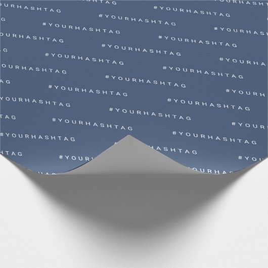 Personalisiert #Hashtag Navy Blue Geschenkpapier (Ecke)