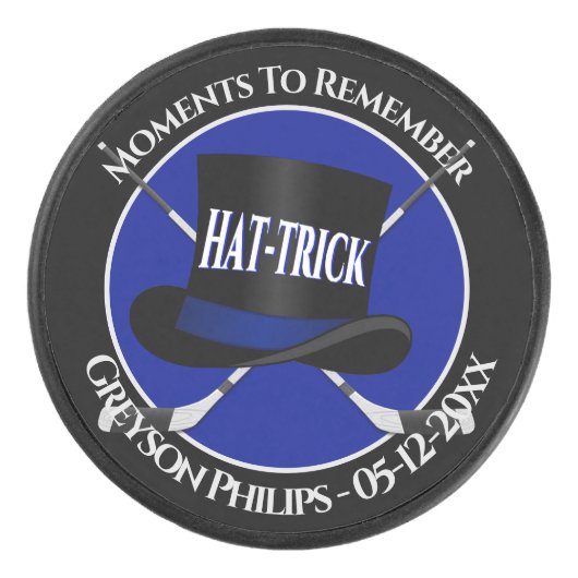 Personalisiert Hat Trick Eishockey Puck (Vorderseite)