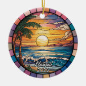Personalisiert Hawaii Ornament, USA Keramik Ornament (Vorne)