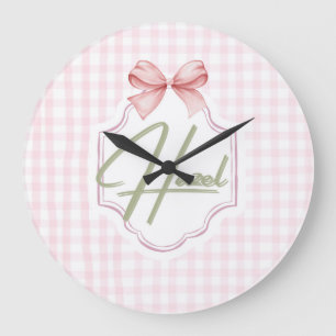 Personalisiert Hazel Baby Girl Kinderzimmer Bow&Gi Große Wanduhr