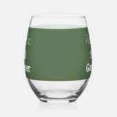 Personalisiert Head Gardener Sage Green Garden Lov Weinglas Ohne Stiel (Links)