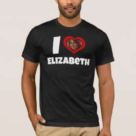 Personalisiert Heart Foto und Freundin Name T-Shirt