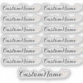 Personalisiert Heart Guest List - 12 Individuelle Aufkleber (Vorderseite)