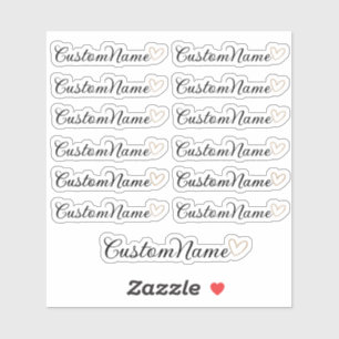 Personalisiert Heart Guest List - 12 Individuelle Aufkleber