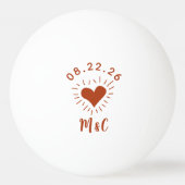 Personalisiert Heart Monogram Wedding Tischtennisball (Vorderseite)