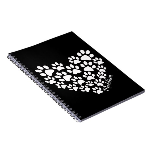 Personalisiert Heart Paw Prints Notizblock (Rechte Seite)
