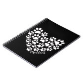 Personalisiert Heart Paw Prints Notizblock (Linke Seite)