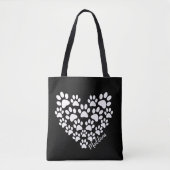 Personalisiert Heart Paw Prints Tasche (Vorderseite)