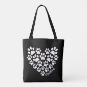 Personalisiert Heart Paw Prints Tasche (Rückseite)