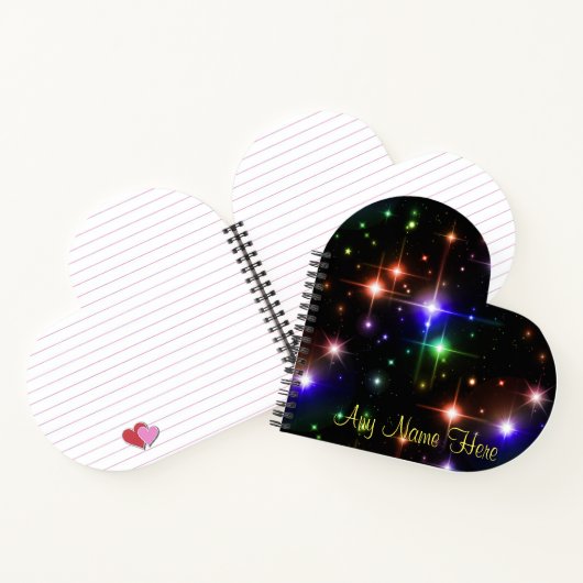 Personalisiert Heart Shaped Notebook mit Sternen Notizblock (Innenseite)