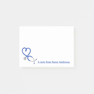 Personalisiert Heart Shaped Stethscope Nurse, Doct Post-it Klebezettel