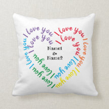 Personalisiert Heart Shaped Text "I Liebe you"