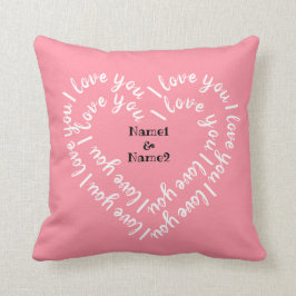 Personalisiert Heart Shaped Text "I Liebe you" Kissen