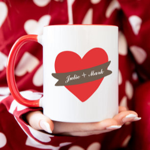 Personalisiert Heart Valentinstag Tasse