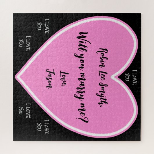 Personalisiert Heart Vorschlag Jigsaw Puzzle (Horizontal)