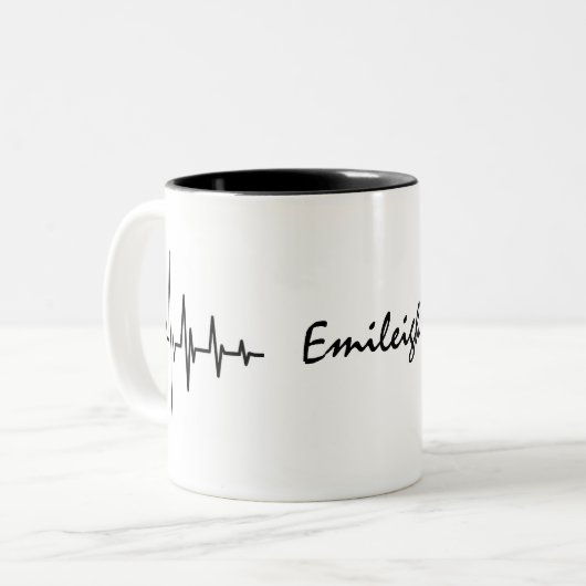 Personalisiert Heartbeat Tasse (Vorderseite Links)
