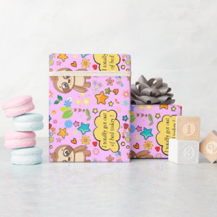 Personalisiert Hearts Floral Sloth Baby Shower Par Geschenkpapier
