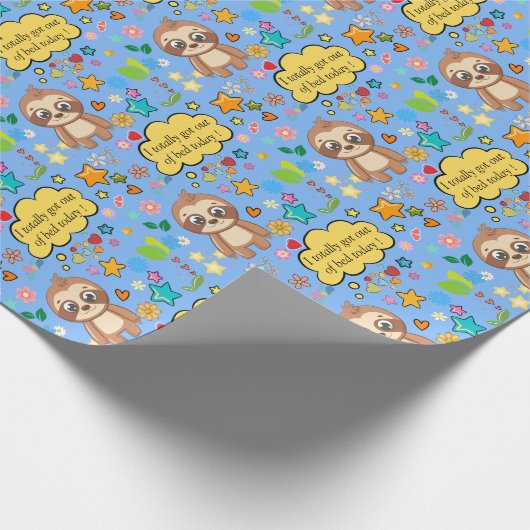 Personalisiert Hearts Floral Sloth Baby Shower Par Geschenkpapier (Ecke)