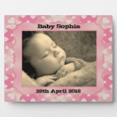 Personalisiert Hearts Frame Baby Foto Plaque Fotoplatte (Vorderseite)