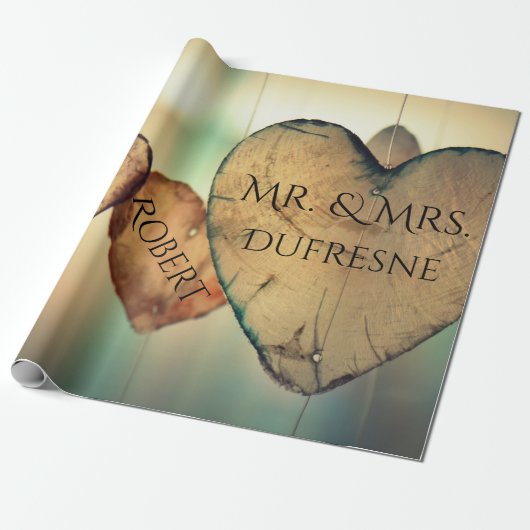 Personalisiert Hearts Hochzeit/Jahrestag Geschenkpapier (Ungerollt)