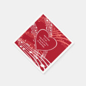 Personalisiert Hearts Music Valentines Party Paper Serviette (Ecke)
