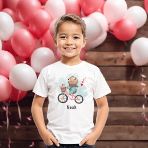Personalisiert Hearts Niedlich Teddy Kids Valentin T-Shirt