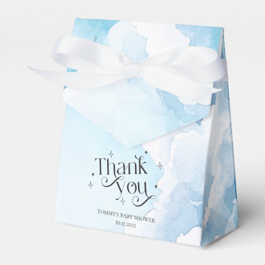 Personalisiert Heaven Sent Blue Clouds Babydusche Geschenkschachtel (Vorderseite)