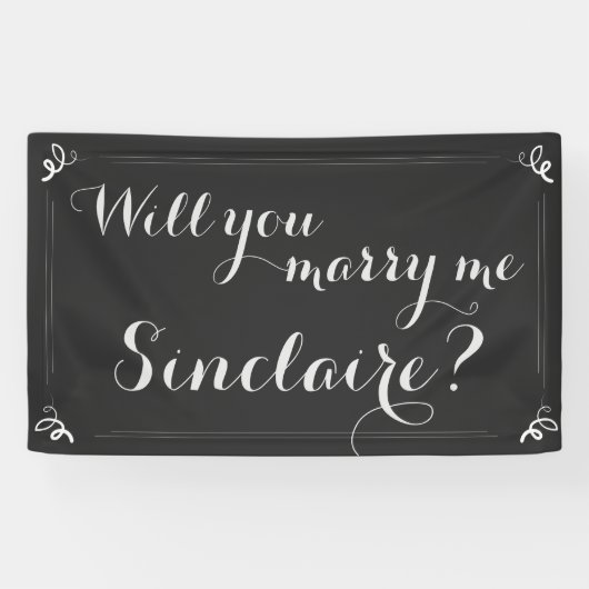 Personalisiert "Heiraten Sie mich?" Banner (Horizontal)