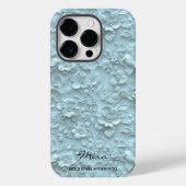 Personalisiert hellblau bestickt mit Blumen und Zi Case-Mate iPhone Hülle (Rückseite)
