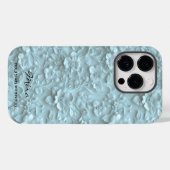 Personalisiert hellblau bestickt mit Blumen und Zi Case-Mate iPhone Hülle (Rückseite (Horizontal))