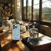 Personalisiert hellblau bestickt mit Blumen und Zi Case-Mate iPhone Hülle